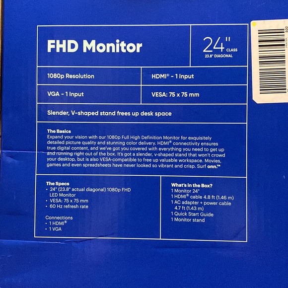 Onn 24inch FHD Monitor - Picture 2 of 3